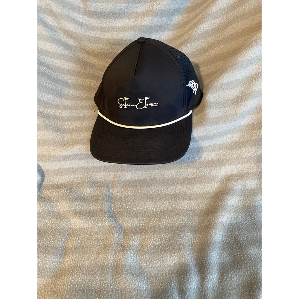 Branded Bills Sixteen Eleven Golf Club Rope Hat Black Perforated Snapback Cap